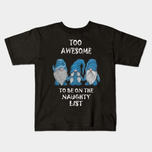 Naughty List Gnome Funny Christmas Kids T-Shirt